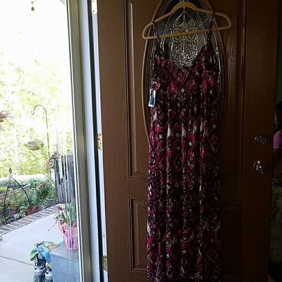 Mix and Co. fuchsia tribal maxi dress Sz. L NWT - Picture 5 of 5